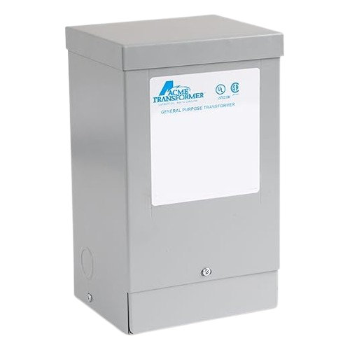 Acme Electric Buck-Boost 0.50 kVA, 120x240V to 12/24V, Steel 